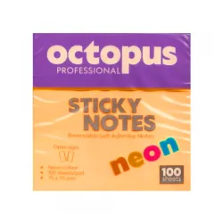 Samolepljivi blokčići 75x75 Octopus neon narandžastii UNL-2045 100lista