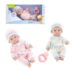 Beba sa cuclom i zvečkom 25 cm, 2vrste