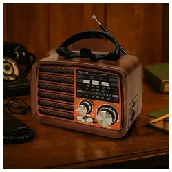 Prenosni retro radio prijemnik narandžasti
