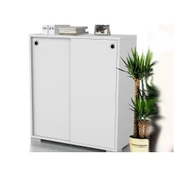 Kancelarijska komoda klizna vrata belo