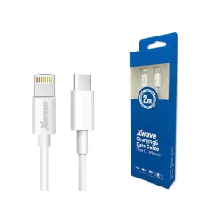 Xwave Kabl USB Tip-C za IPHONE 2M 3A,lightning aluminium,beli