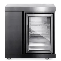 Crni inox modul sa frižiderom i ormarićem 15907
