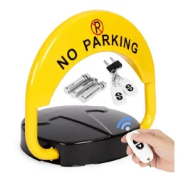Parking barijera sklopiva 40 cm zaobljena sa kljucem, daljinskomkontrolom i alarmom