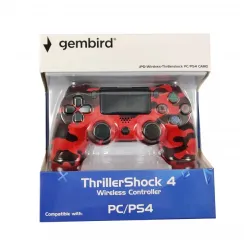 JPD-Wireless-Thrillershock PC/PS4 CAMO RED Gembird Bezicni gamepad sa dvostrukom vibracijom v2
