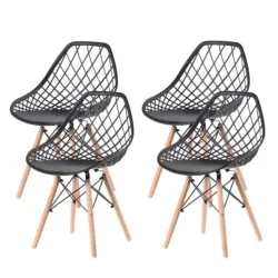 Set trpezarijskih plastičnih stolica 4 kom Skandi crna Lemon 25-KS009SET