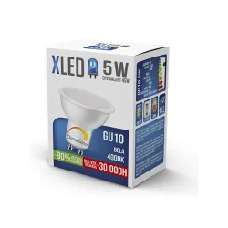 XLED GU10 5W NB Dimmable 4000K,220V,400Lm,Bela