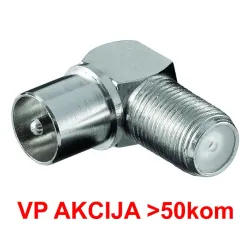 CON-FC-025/90 ** F female to IEC male elbow adaptor, Zinc Alloy min.25 pakovanje (23)