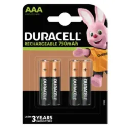 Duracell 750mAh AAA R3 MN2400, PAK4 CK,punjive NiMH baterije (rechargeable Duralock StayCharged 3g)