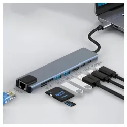 8u1 USB HUB sa HDMI, LAN, USBA, PD, TF/SD