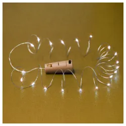 Toplo beli svetleći niz za flašu 3m