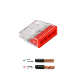 Ubodna klemna 4P, 450V/24A, 0.5-2.5mm2