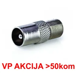 CON-FC-025 ** F female to IEC male adaptor, Zinc Alloy 25kom pakovanje (16)