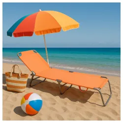 Baštenska ležaljka sklopiva narandžasta 712000N