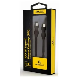 CC-USB2-CMCM100-1.5M Gembird 100W Type-C Power Delivery (PD) charging & data cable, 1.5m