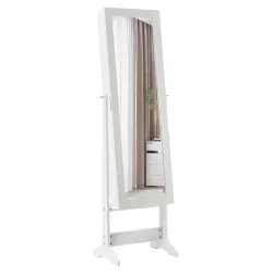Samostojeći ormar saogledalom za nakit 144cm Beli