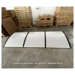 Nadstrešnica 300x100cm Crna Providna 5mm Leksan