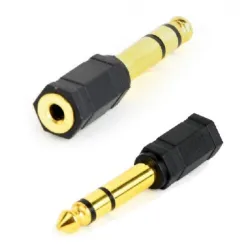 A-6.35M-3.5F Gembird 6.35mm stereo plug to 3.5mm stereo socket CAGP23930BK