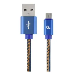 CC-USB2J-AMmBM-2M-BL Gembird Premium jeans (denim) Micro-USB cable with metal connectors, 2 m, blue