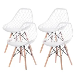 Set trpezarijskih plastičnih stolica 4 kom Skandi bela Lemon 25-KS008SET