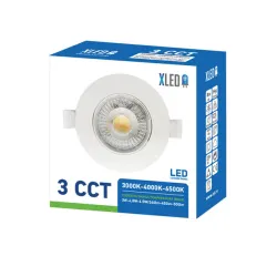 XLED 3W-6.5W 3CCT beli Ugradni okrugli LED panel CCT 3 nivoa 3W-4.8W-6.5W/240lm-400lm-500lm,220-240V