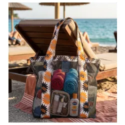 Mrežasta torba za plažu teget