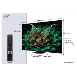 Televizor TCL 65C7K/QLED MiniLED/65"/4K UHD/144Hz/Google TV/crna