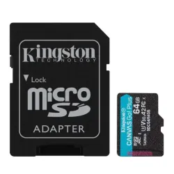 Micro SD Kingston 64GB Canvas Go Plus SDCG4/64GB +adapter