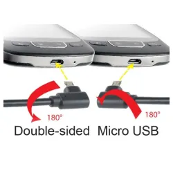 CCB-USB2-AMmDM90-6 Gembird USB 2.0 AM to Double-sided right angle Micro-USB cable, 1.8M FO