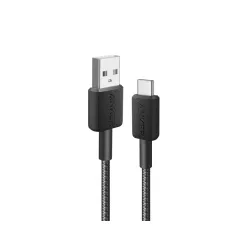 322 USB tip-A na USB tip-C kabl M/M 1.8m, 18W, pleteni, crni