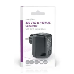 POCO104 Konvertor snage, 230V AC 50Hz, 30W, Euro, Black Omogucava upotrebu opreme iz SAD u Evropi