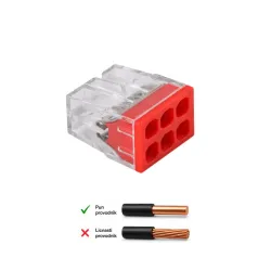 Ubodna klemna 6P, 450V/24A, 0.5-2.5mm2