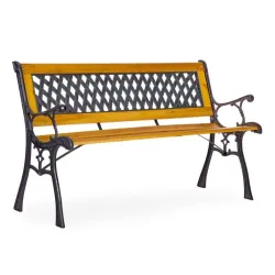 Drvena baštenska klupa sa rešetkastim naslonom 126×51 cm - MultiGarden