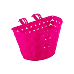 Korpa prednja za decije bicikle roza u obliku srca