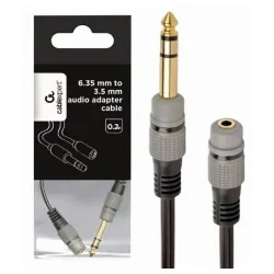 A-63M35F-0.2M Gembird 6.35mm to 3.5mm audio adapter cable, 0.2m