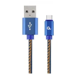 CC-USB2J-AMCM-2M-BL Gembird Premium jeans (denim) Type-C USB cable with metal connectors, 2 m, blue
