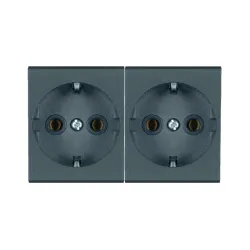 Dvopolna utičnica 2M+2M antracit