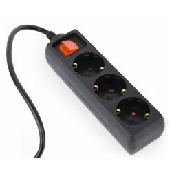 EG-PSU3-01 Gembird UPS naponski kabl, 3 Shuko uticnice, 16A, C14 plug, 0.6m, black (Alt. PC-SFC14M)