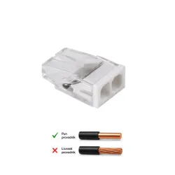 Ubodna klemna 2P, 450V/24A, 0.5-2.5mm2