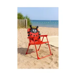 Dečija stolica na rasklapanje sa slikom bubamare, crvena