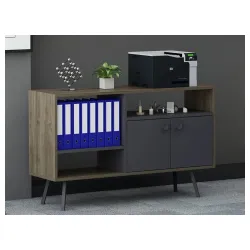 Kancelarijska polica Maxi antracit - orah