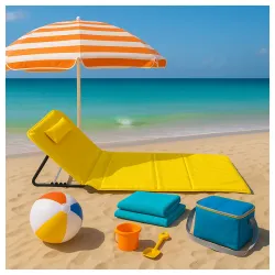 Ležaljka sklopiva za plažu 140x39cm Žuta LP-722000Žuta