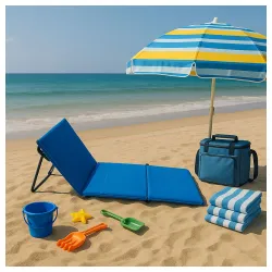 Ležaljka sklopiva za plažu 150x52cm plava LP-720000P