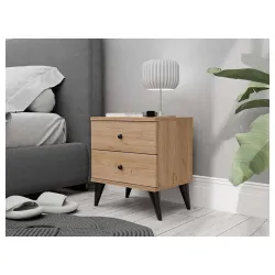Noćni stočić Mona drvni dezen 2 fioke