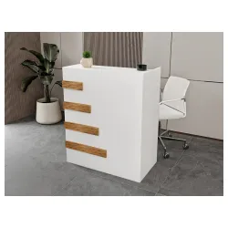 Prijemni pult Happy belo - bambus