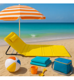 Ležaljka sklopiva za plažu 140x39cm žuta 