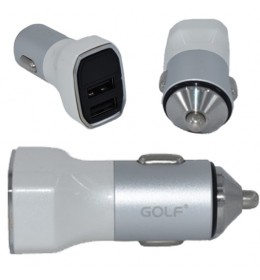 Auto punjač 2USB 3.4A GOLF GF-C09 beli