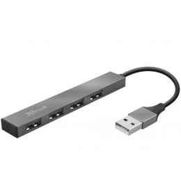 Trust hub halyx USB2.0/4xUSB/Aluminjum/siva 
