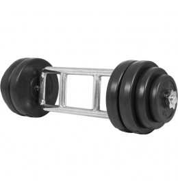 Šipka za triceps sa više rukohvata + Set plastičnih tegova 35 kg