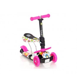 Trotinet sa sedištem Smart 3u1 Lorelli – pink flowers, 10390020016