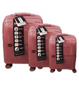 Ibiza, kofer, set 3 komada, PP, roze zlato 110151
